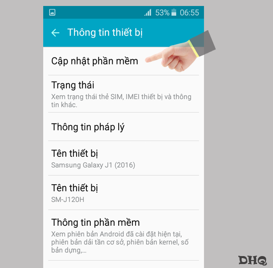 Chọn Cập nhật phần mềm